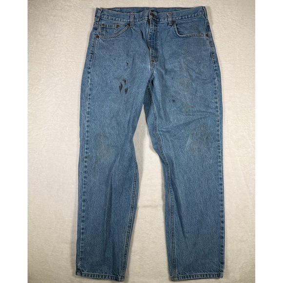 Carhartt Other - Carhartt B17 STW Mens 38x30 Relaxed Fit Straight Leg Denim Work Jeans Blue